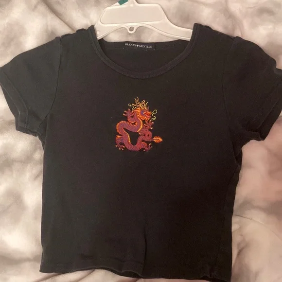Black Brandy Melville dragon top - Picture 1 of 3